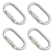 Comprar Kit 4x Mosquetão Oval Aço Trava Rosca 25kn Nbr Ce En Uiaa