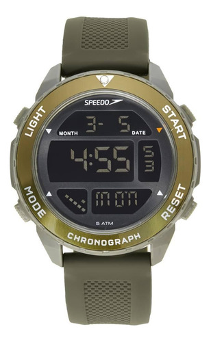 Relógio Speedo Masculino Digital Verde Militar 52mm