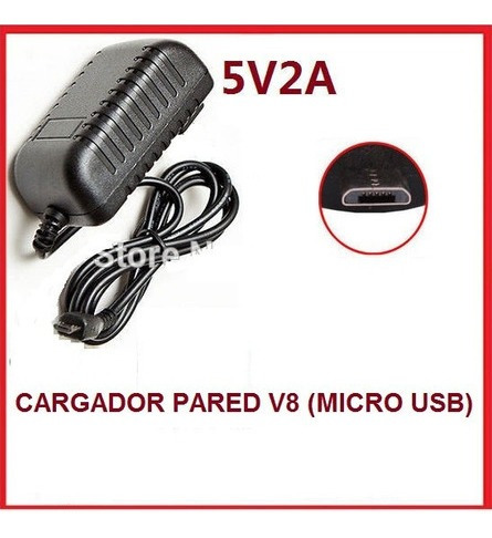 Puntotecno - Cargador Pared Normal A V8 Microusb 2 Amp