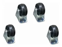 Comprar 4 Ruedas Plásticas Negras Base Fija De 30mm Para Mueble Cama Ruedas Negra