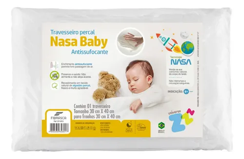 Travesseiro Infantil Baby Nasa Antissufocante 30×40 (Fibrasca)