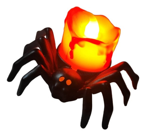 6 Velas Araña Con Luz Led Espeluznante Decoración Halloween