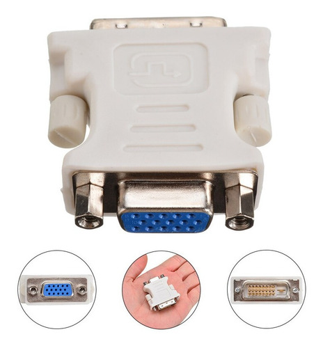 Adaptador Convertidor De Dvi 24+1 Macho A Vga Hembra