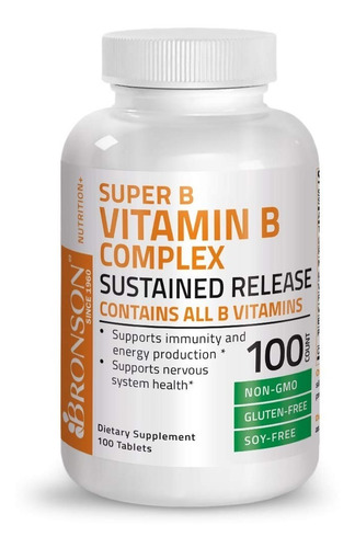 Bronson Super B Vitamina B Produccion Energia Sist Nervioso