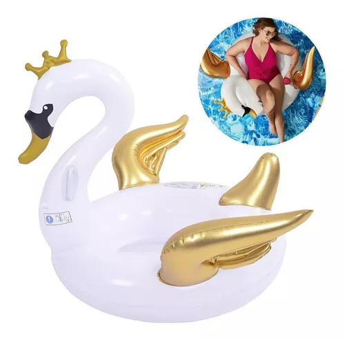 Inflable Pileta Blanco Dorado Adultos Niños