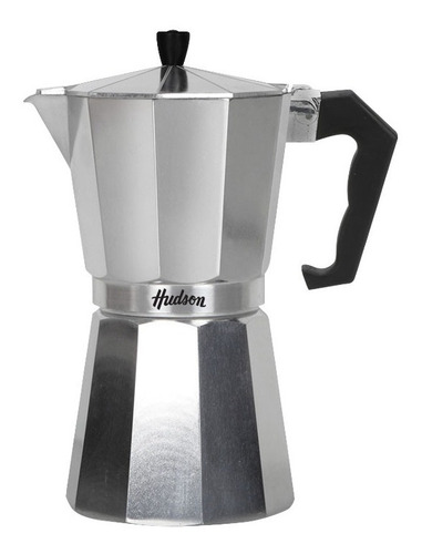 Cafetera Aluminio Pulido Hudson Tipo Italiana 9 Tazas 