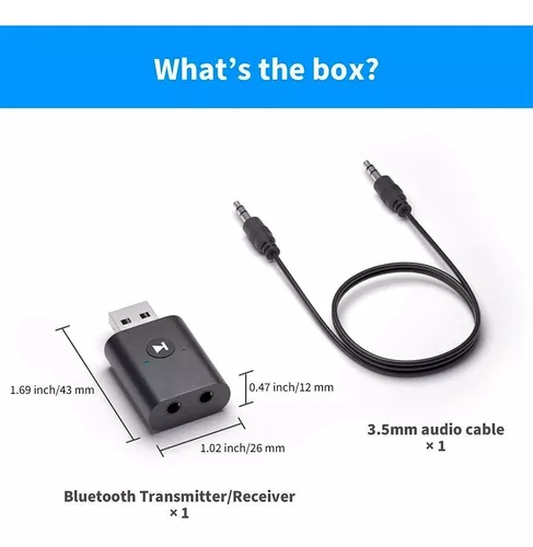 Transmisor Receptor Audio Bluetooth USB Jack 3.5 Tecnolab Tecnolab