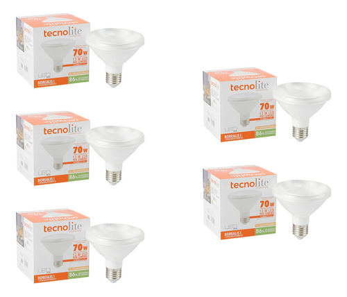 Kit De 5 Focos Led Para Casa Negocio Par30 30k 13w Tecnolite Color De La Luz Blanco Cálido