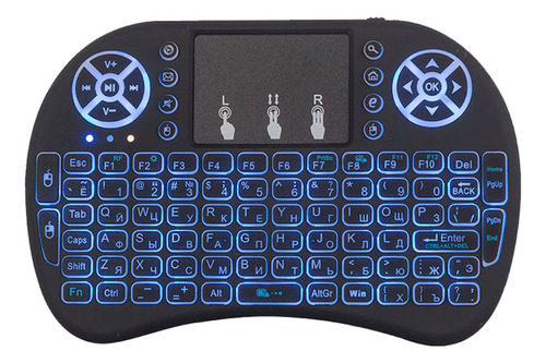 Mini Teclado Inalámbrico Rgb Tv Pc Laptop Led Usb