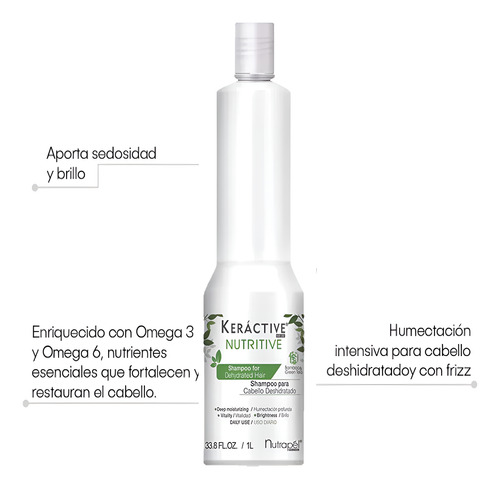 Shampoo Keractive Nutritive Cabello Deshidratado Nutrapel 1l