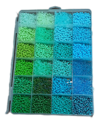 Caja De Mostacillas Con 24 Colores