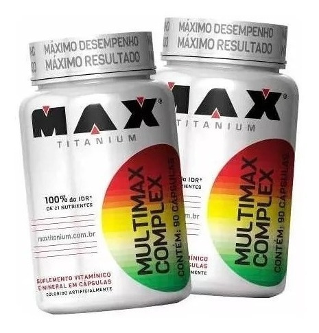 2x Multimax Complex 90 Cáps - Max Titanium Multivitamínico