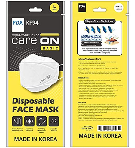 [ 10] Care On [blanco] Certificado Kf94 Mascara Seguridad