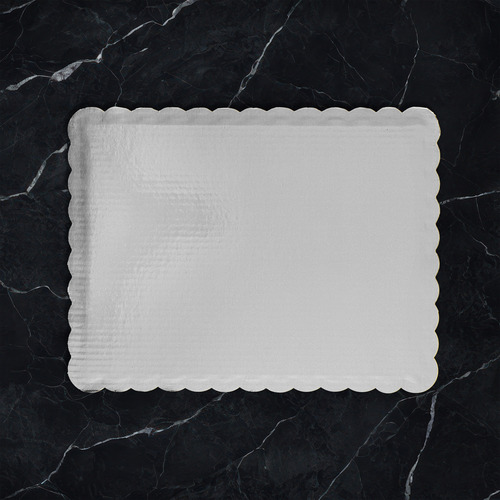 Set 50 Bases Para Pastel De Carton Rectangular 42 X 56 Cm Color Plateado