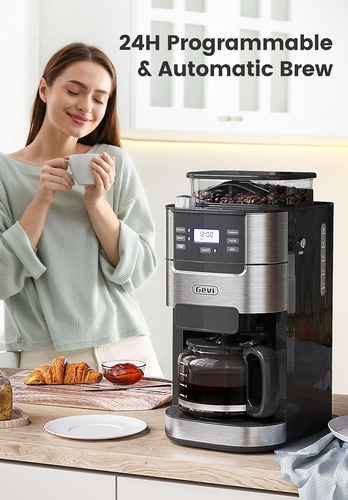 Cafetera Programable De 10 Tazas Molinillo De Rebabas I...