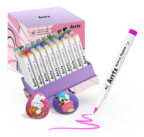 Rotuladores Acrílicos Arrtx 48e Rock Pens, Pintura Fina, Pun
