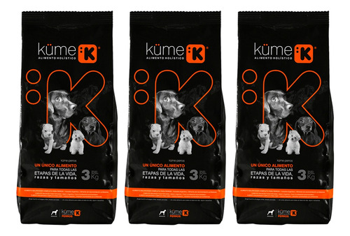 Kume Kit X3 Alimento Holístico Perro Mordida Standard X 3kg