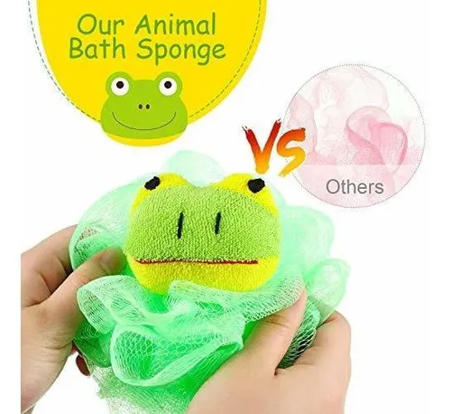 Esponja De Baño De 4 Piezas Con Forma De Animal, Bonita Espo