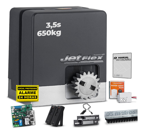 Kit Motor Ppa Dz Jet Flex Rápido 5m 2 Tx Car Portão 650kg 4s