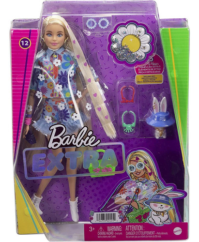 Boneca Extra Barbie 12 Floral 2 Peças Fashion