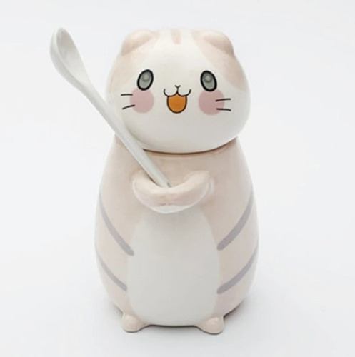 A N Modelo De Gato En Forma De Azúcar Con Cuchara Color