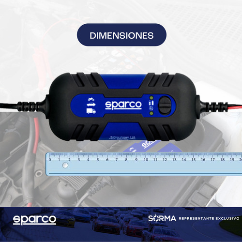 Imagen 5 de 12 de Cargador De Bateria Para Auto Sparco Carga Inteligente 12v