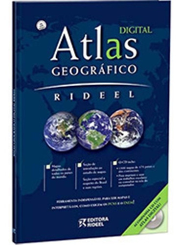 Livro Atlas Geográfico Digital Rideel Capa Dura   