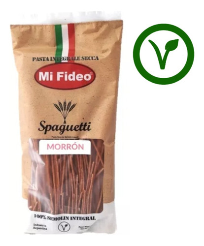 Pasta Integral X 227g Spaguetti Con Morrón - Apto Vegano
