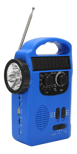 Linterna Led De Emergencia Con Radio Solar Hand Crank Am Fm