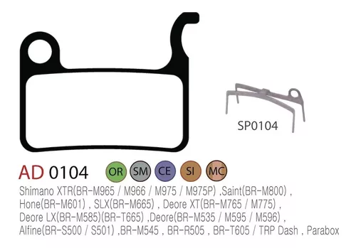 Shimano XT/XTR/SLX Pastillas Freno Disco Ashima Organicas - B Bikes