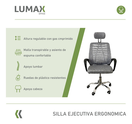Silla Ejecutiva Lumax Ergonómica Mesh Samana