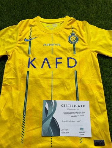 Camiseta Autografiada Cristiano Ronaldo Al Nassr 2024 Coa