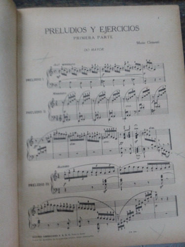 Imagen 2 de 2 de Preludios Y Ejercicios * Para Piano * M. Clementi *