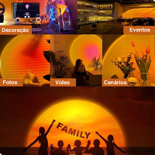 Sunset Lamp Control, 16 colores, foto, vídeo, decoración