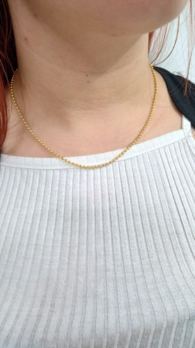 Cadena Oro Amarillo Laminado18k Gargantilla Bolitas Romminox