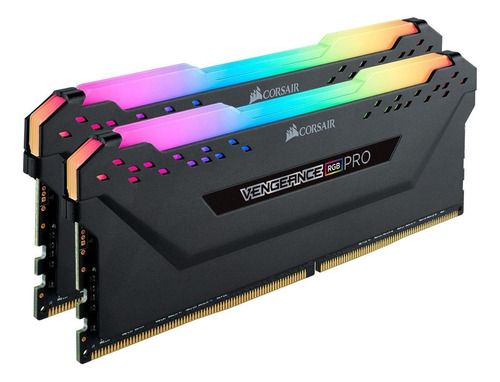 Memoria RAM Vengeance RGB Pro gamer color negro 32GB 2 Corsair CMW32GX4M2C3200C16