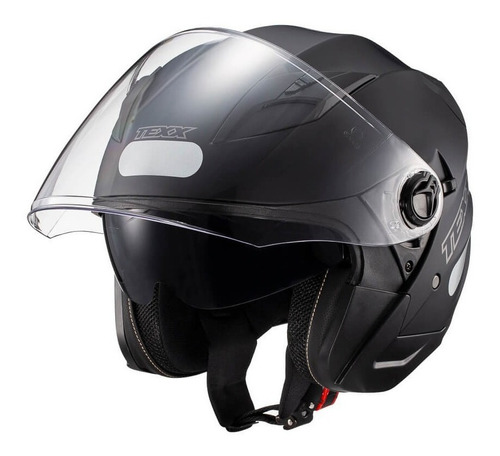 Capacete Com Viseira Solar Aberto Texx Ugello Solid Cor Preto Fosco Tamanho do capacete 60