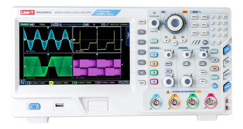 Osciloscopio De Señal Mixta 200 Mhz, 4ch Uni-t Mso2204-s