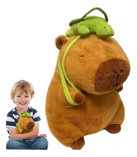 Mochila De Peluche Capibara Y Tortuga Bebé