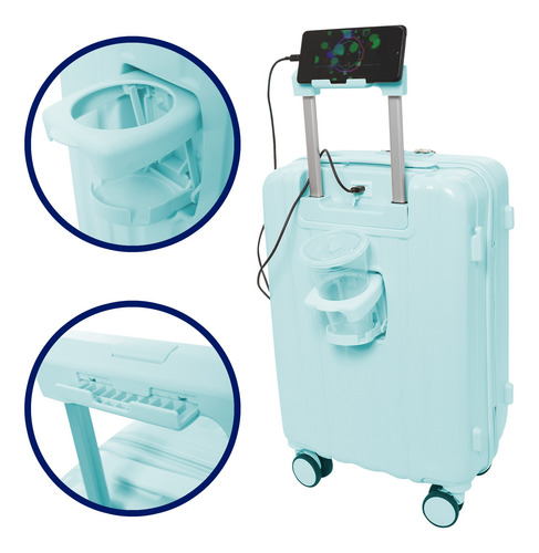 Maleta Chica Travel Mano Abs Tsa 4 Ruedas Resistente Avion Menta Fashion