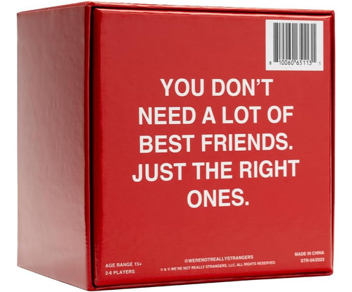 We're Not Really Strangers Juego De Cartas Edición Amistad -