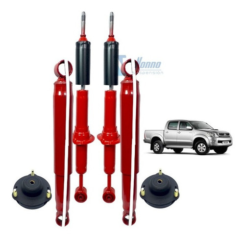  Amortiguador Toyota Hilux 2005 / 2014 4x2 Kit X4 + Cazoleta