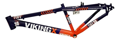 Quadro Aro 26 Vikingx Dirt Jump Tuff X Alumínio Tam 13 Cor Roxo/Laranja