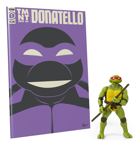 Tmnt Bst Axn Best Of Donatello Idw Comic Book & Figure Set