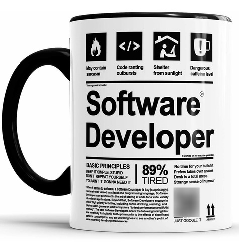 Caneca Software Developer Personalizado Com Nome