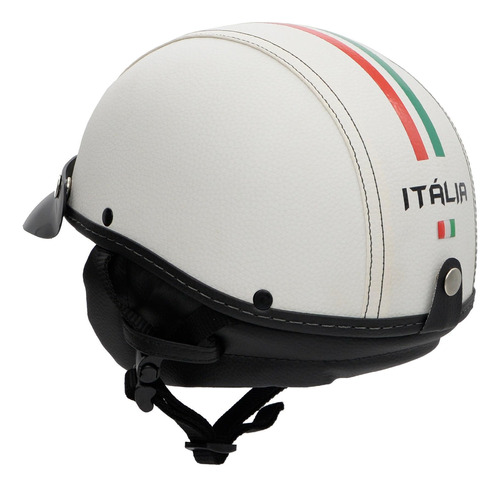 Capacete Coquinho Scooter Elétrica Bike Branco Viseira