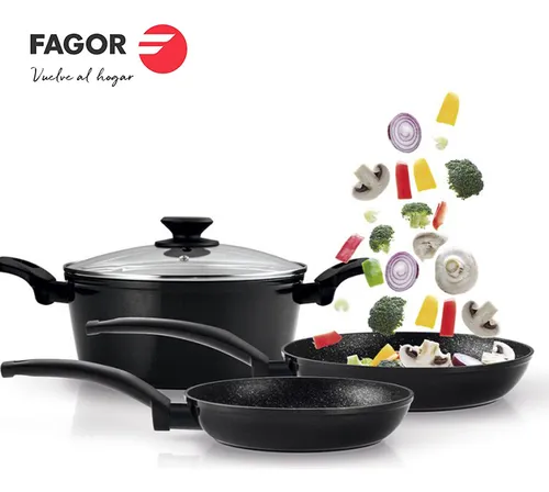 Combo Fagor Olla A Presión Dúo 6l + Set Cocina Vivant 4 Piez