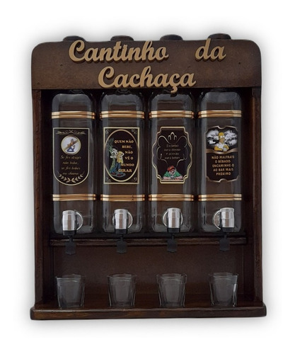 Suporte/pingometro Cantinho Da Cachaça 4 Garrafas+copinhos