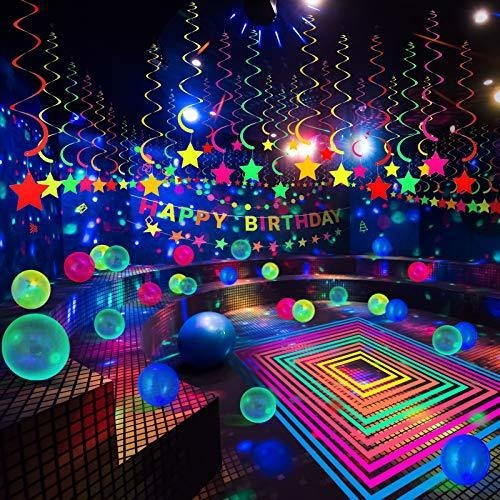 Glow Party Neon Party Supplies Incluye 6 Uv Blacklight ...