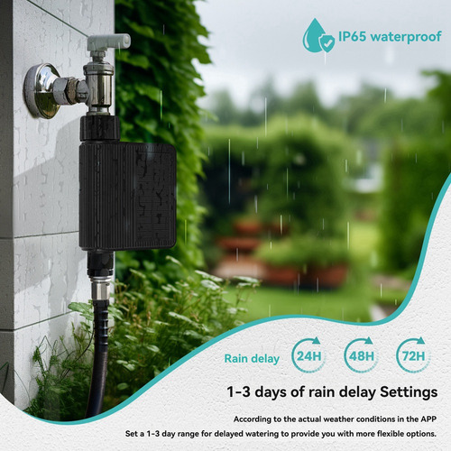 Válvula De Agua De Riego Temporizada Tuya Solar, Ip65, Imper